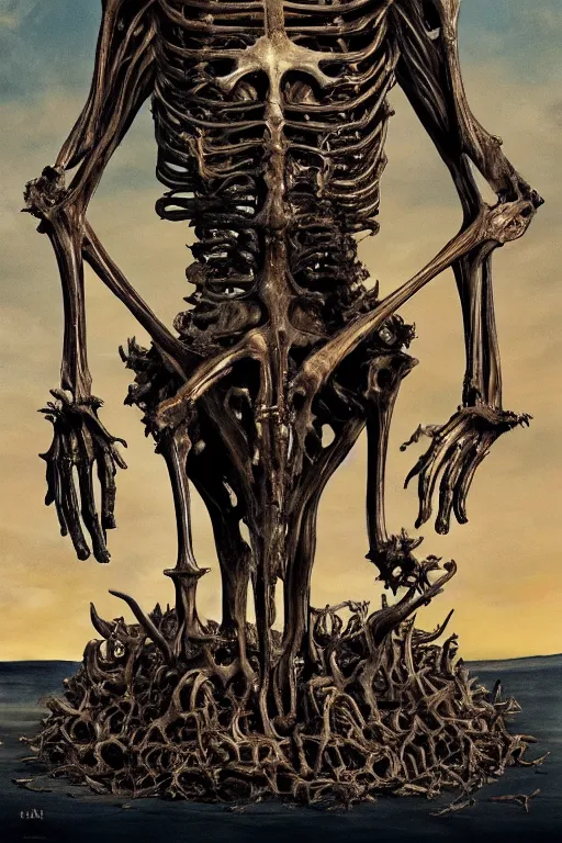 Prompt: The lord of Bones by Salvador Dalí, high quality, highly detailed, 8k, artstation