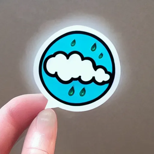 Image similar to Whatsapp sticker of a crying rain cloud.