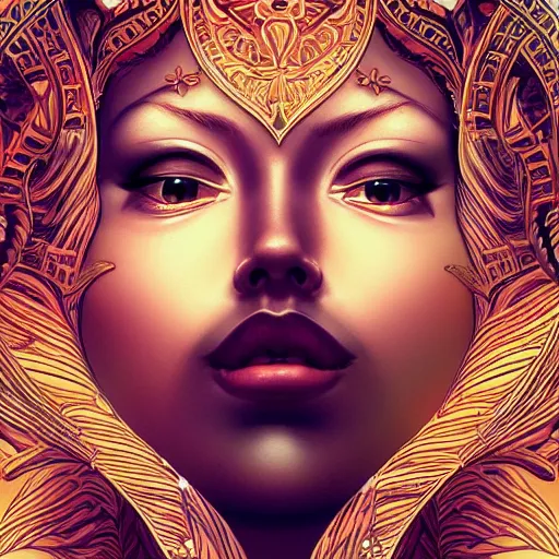 Image similar to ehther the heavenly monarch, beautiful, detailed symmetrical close up portrait, intricate complexity, in the style of artgerm and ilya kuvshinov, cel shaded