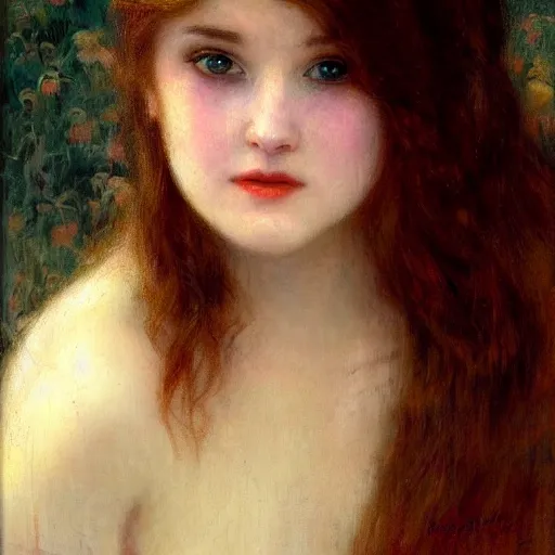 Prompt: pale young ghost girl, kaitlyn dever, by gaston bussiere, by jean deville - n 4