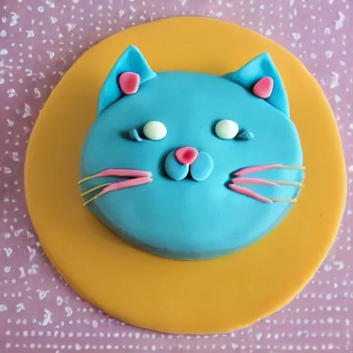 Image similar to cat made of fondant, cake in the shape of a cat, cute cat themed treats