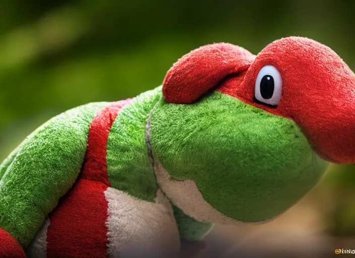 Image similar to national geographic wildlife photo of real life yoshi yoshi in real life in the wild, 8 k, 8 5 mm f 5. 6