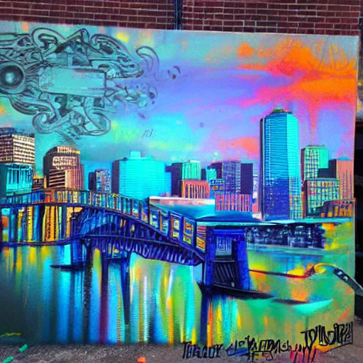 Prompt: spray paint art of boston, amazing colors, highly detailed