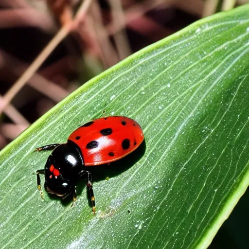 Prompt: ladybugs devouring aphids in epic battle