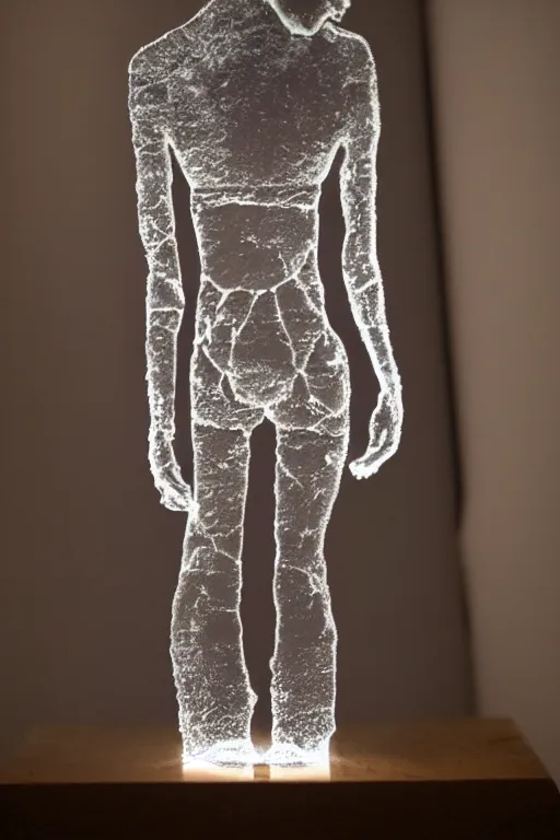 Prompt: biome inside a transparent glass women figure by anwar mostafa, cracking
