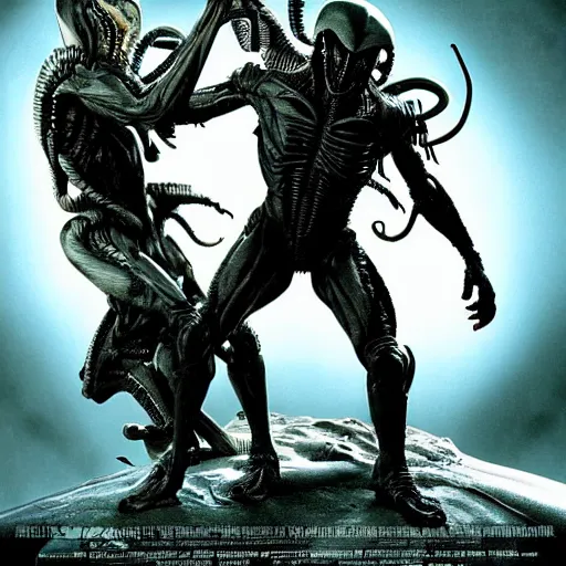 Image similar to xenomorph and predator movie poster.