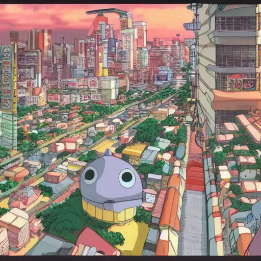 Prompt: anime city by studio ghibli