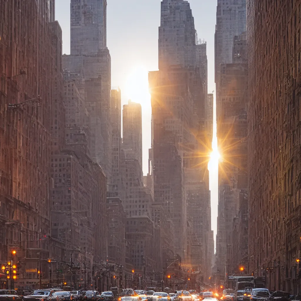 Image similar to sunrise on a manhattan street