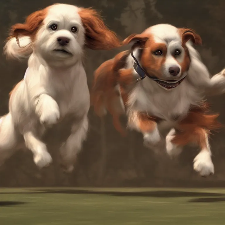 Image similar to A muscular dog running , Fernando Botero, cinematic lighting, photorealistic image, 8k, ultra detailed, high resolution,