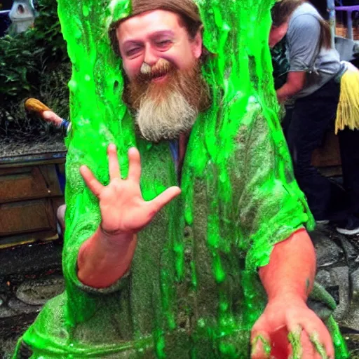 Prompt: tom bombadil getting slimed getting slimed