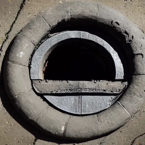 Prompt: ouroboros hiding in london sewer system