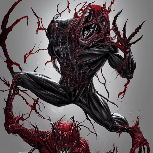 Image similar to Ctulthu exposed to the symbiote and became Carnage. concept art,high detailed,fine art,trending on Artstation, smooth draw,Sharp focus.