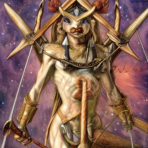 Image similar to detailed and sharp sagittarius the archer artistic zodiac artwork, mystic style, detailed, 8 k, detailed, symmetrical, by brian froud