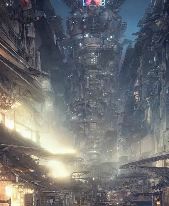 Image similar to a detailed manga style illustration of a war for an alien city, by moebius and stephan martiniere, 4 k resolution, detailed, unreal engine, octane render, trending on artstation