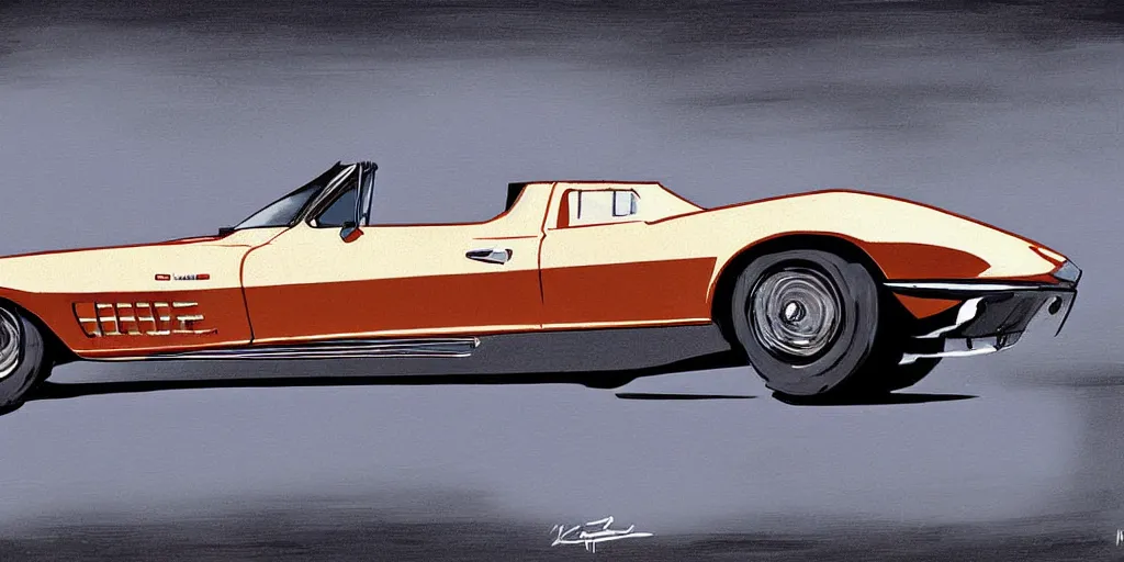 Image similar to Corvette C2 1967, elegant, digital painting, smooth, sharp focus, art style from Wang Ke and Bruce Kaiser and Scott Robertson and Dmitry Mazurkevich and Doruk Erdem and Jon Sibal