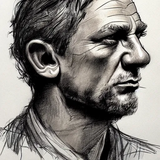 Image similar to a realistic yet scraggly portrait sketch of the side profile of a stern and sophisticated daniel craig, trending on artstation, intricate details, in the style of frank auerbach, in the style of sergio aragones, in the style of martin ansin, in the style of david aja, in the style of mattias adolfsson