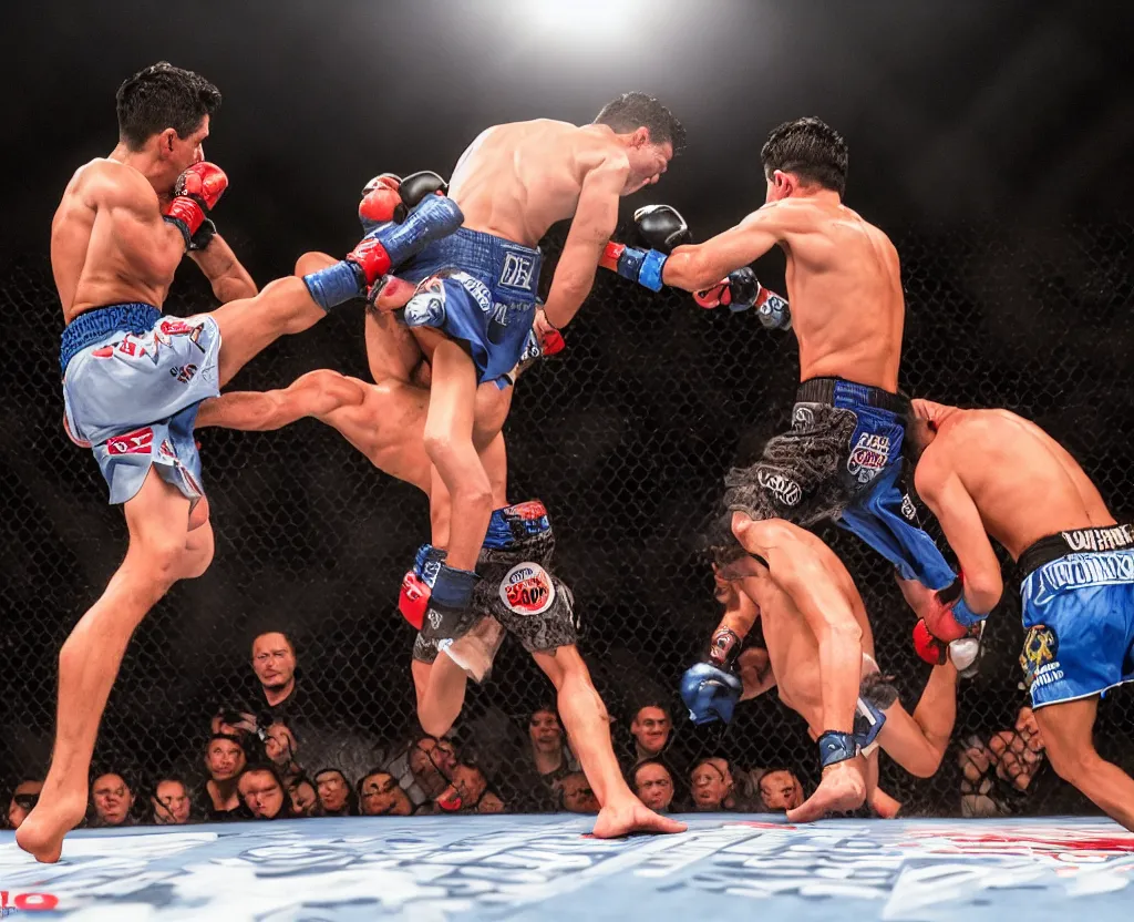 Image similar to chito vera knocks out dominick cruz via headkick, by annie leibovitz and steve mccurry, natural light, detailed face, canon eos c 3 0 0, ƒ 1. 8, 3 5 mm, 8 k, medium - format print