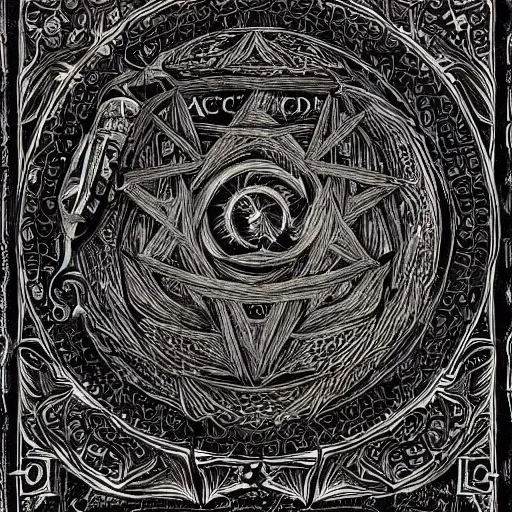 Prompt: occult spellbook, dark occult spells, hyperdetailed, 4k, intricate lines