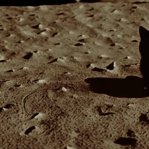 Image similar to a cat on the moon, cinematic, movie still