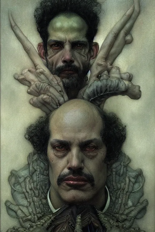 Image similar to a portrait of jose gregorio hernandez by wayne barlowe, gustav moreau, goward,  Gaston Bussiere and roberto ferri, santiago caruso, and austin osman spare, occult art