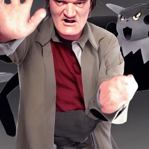 Image similar to quentin tarantino in the pokemon anime