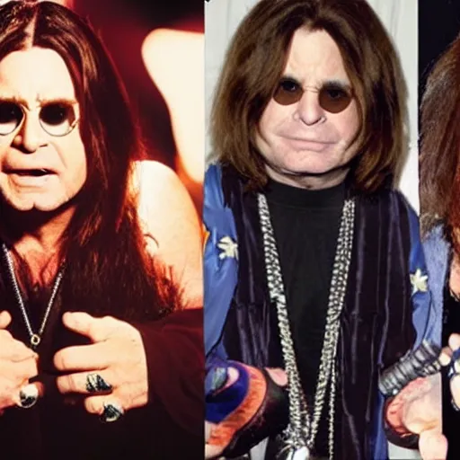 Image similar to ozzy osbourne has become a super saiyan