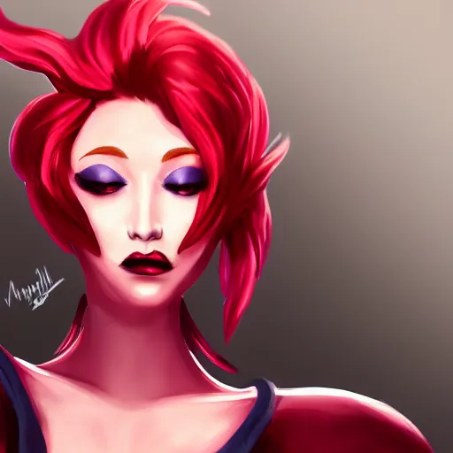 Prompt: digital art illustration of evelynn from league of legends