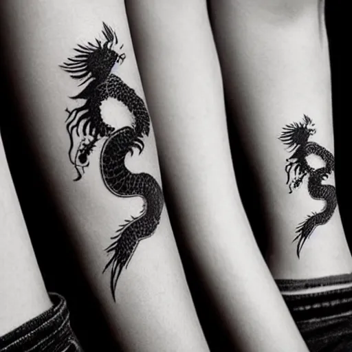 Image similar to minimal chinese dragon tattoo