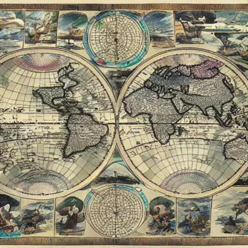 Image similar to world map globe drawing, hyper detailed, sharp focus, illustration