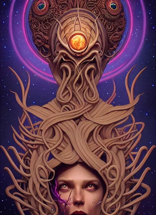 Image similar to cosmic lovecraft random wood symbol portrait, pixar style, by tristan eaton stanley artgerm and tom bagshaw.