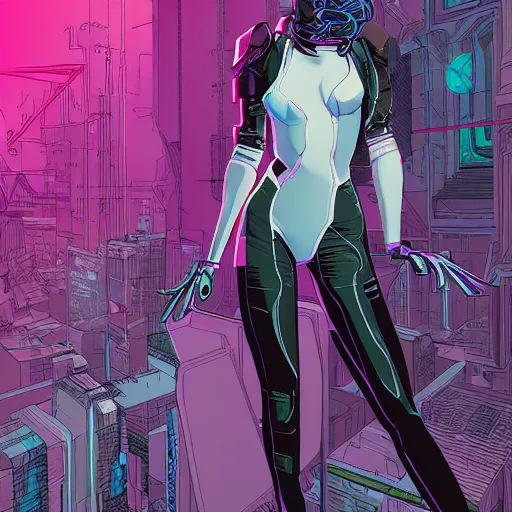 Prompt: cyberpunk girl by josan gonzalez, comics book