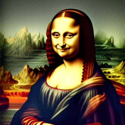 Prompt: Albert Einstein painting mona lisa