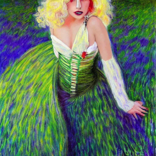 Prompt: lady gaga painted by monet