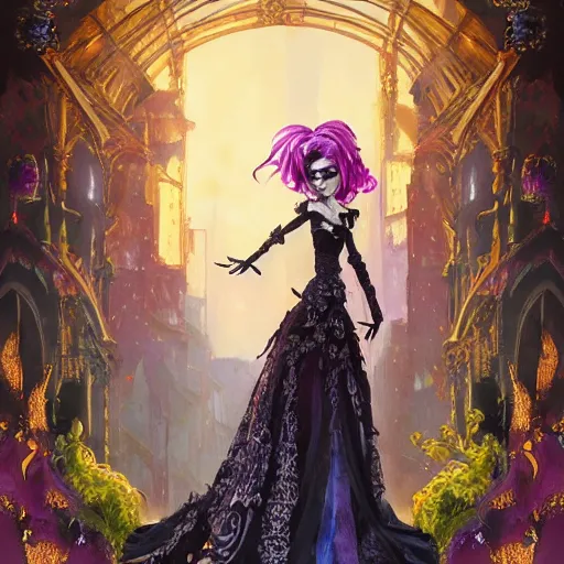 Image similar to baroque bedazzled gothic royalty frames surrounding a watercolor portrait of monster high draculaura doll, stephen bliss, unreal engine, by greg rutkowski, loish, rhads, makoto shinkai and lois van baarle, ilya kuvshinov, rossdraws, global illumination, radiant light, detailed and intricate environment, watercolor lighting