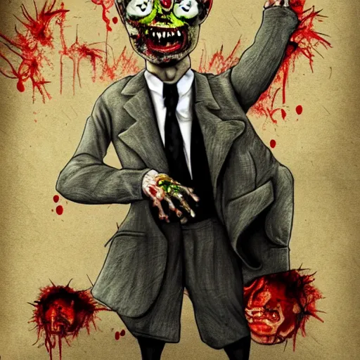 Prompt: zombie mr bean n4