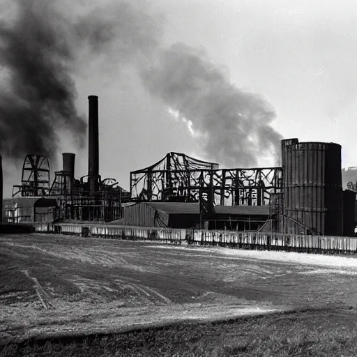 Prompt: sloss furnaces, 1 9 5 0 s,