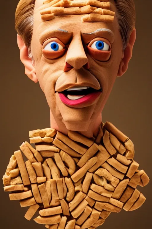 Prompt: film still of steve buscemi made out of bread in avatar, 4 k