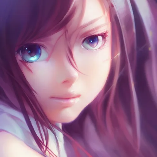 Image similar to cute girl beautiful anime portrait, by stanley artgerm lau, wlop, rossdraws, james jean, andrei riabovitchev, marc simonetti, and sakimichan, tranding on artstation