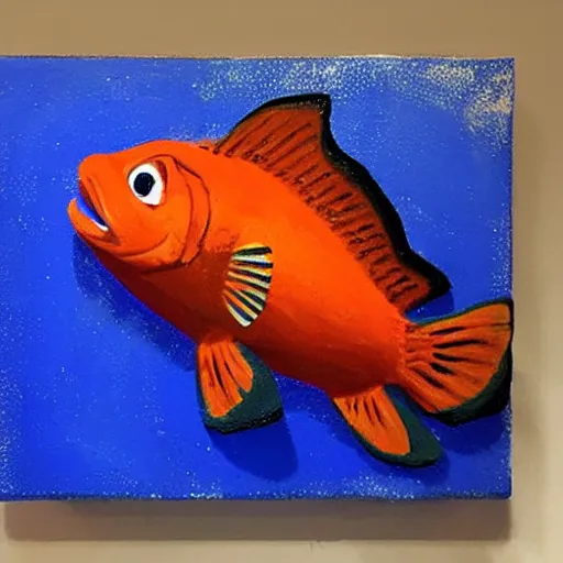 Image similar to nemo fish, impasto painting