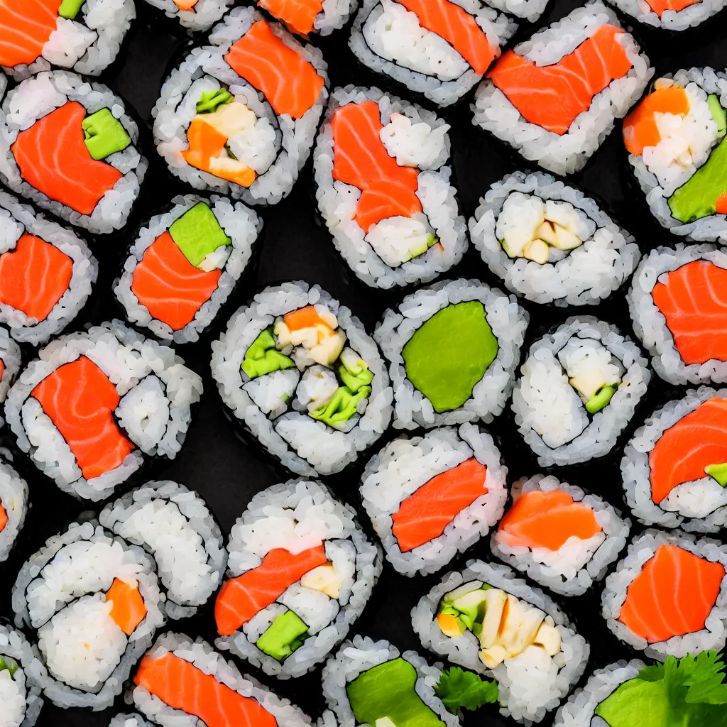 Prompt: sushi rolls, award winning food photography