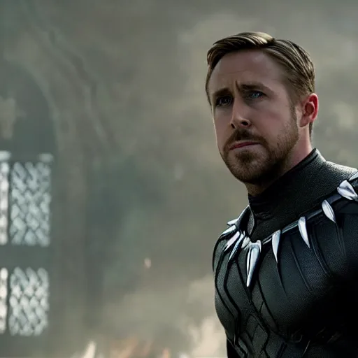 Image similar to a still of Ryan Gosling as Black Panther in Avengers: Endgame (2019)