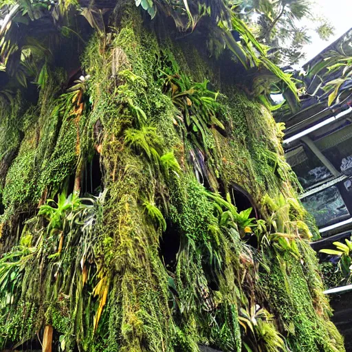 Image similar to building covered in new zealand endemic epiphytes