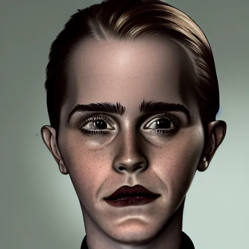 Image similar to a sleep paralysis demon that vaguely looks like emma watson