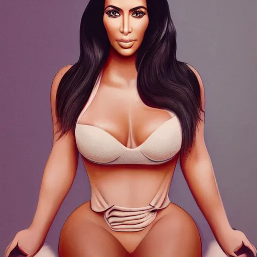 Prompt: portrait of kim kardashian as danae