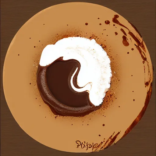 Prompt: mocha cappuccino. digital art. pie in the face