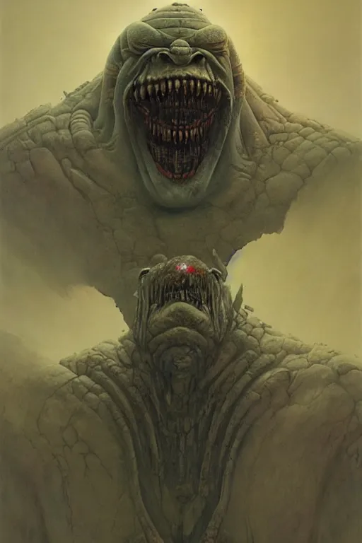 Prompt: ogre by giger, zdzisław beksinski, greg rutkowski