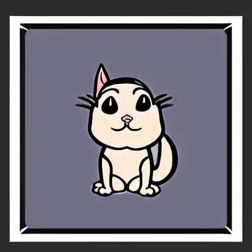 Prompt: cute chubby sphinx cat sticker