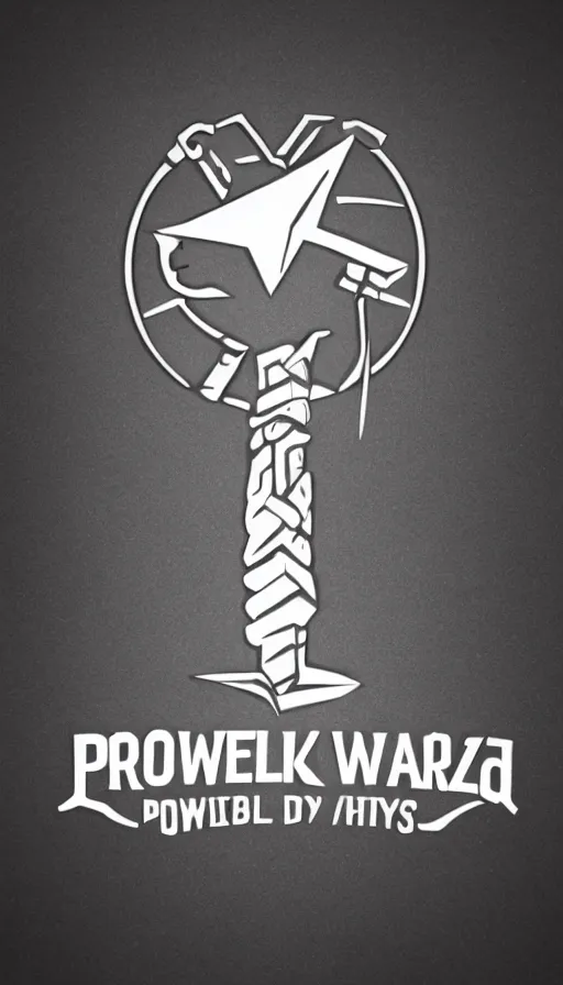 Prompt: powerful wizard logo by simon kennedy