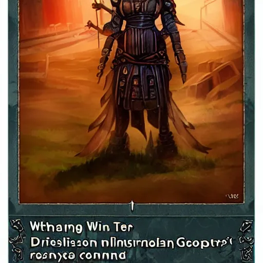 Prompt: dystopian trading card, rpg game art, the whispering wind golemn