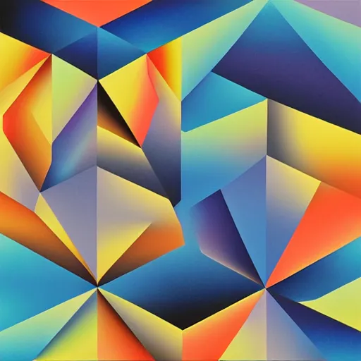 Prompt: geometric by shusei nagaoka, david rudnick, airbrush on canvas, pastell colours, cell shaded, abstract